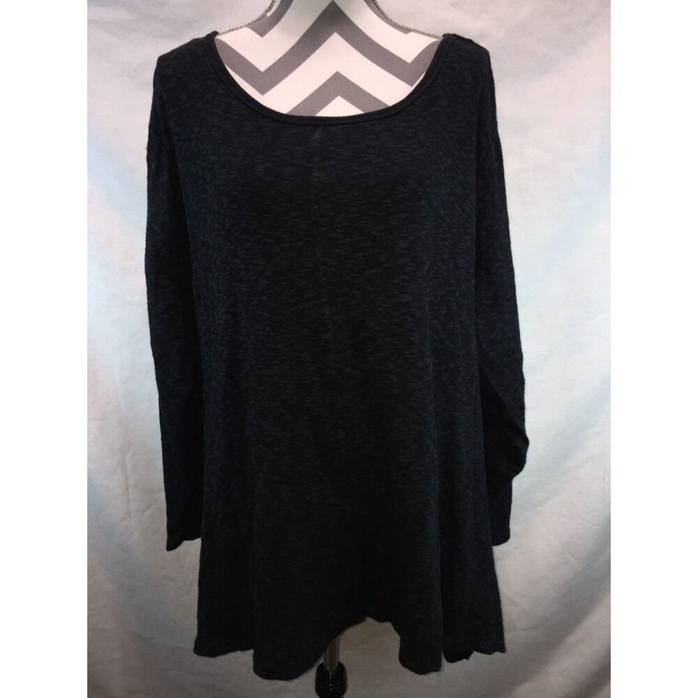 Max Jeans Womens Dark Blue Popover Top Shirt Plus Size 2X Long Sleeves. E26